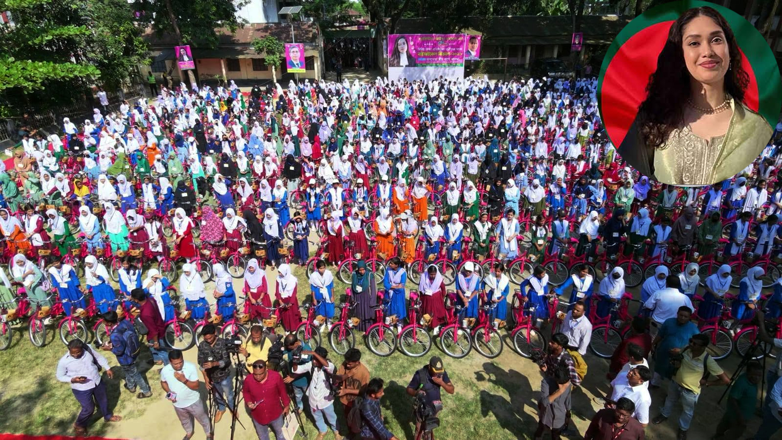 জাইমা রহমানের জন্মদিনে ৫৪৮ ছাত্রীকে বাইসাইকেল উপহার